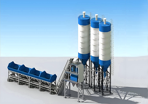 Skip type concrete batching plants